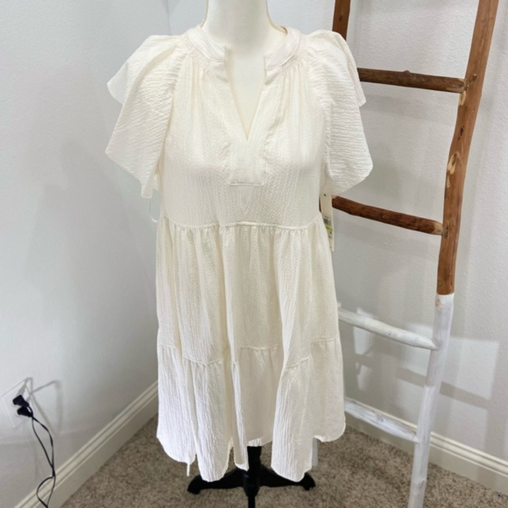 NWT Calvin Klein Cream Crepe Dress Size 4